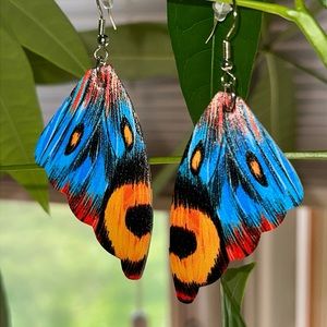 New Butterfly Wing Earrings Yellow Blue 🦋